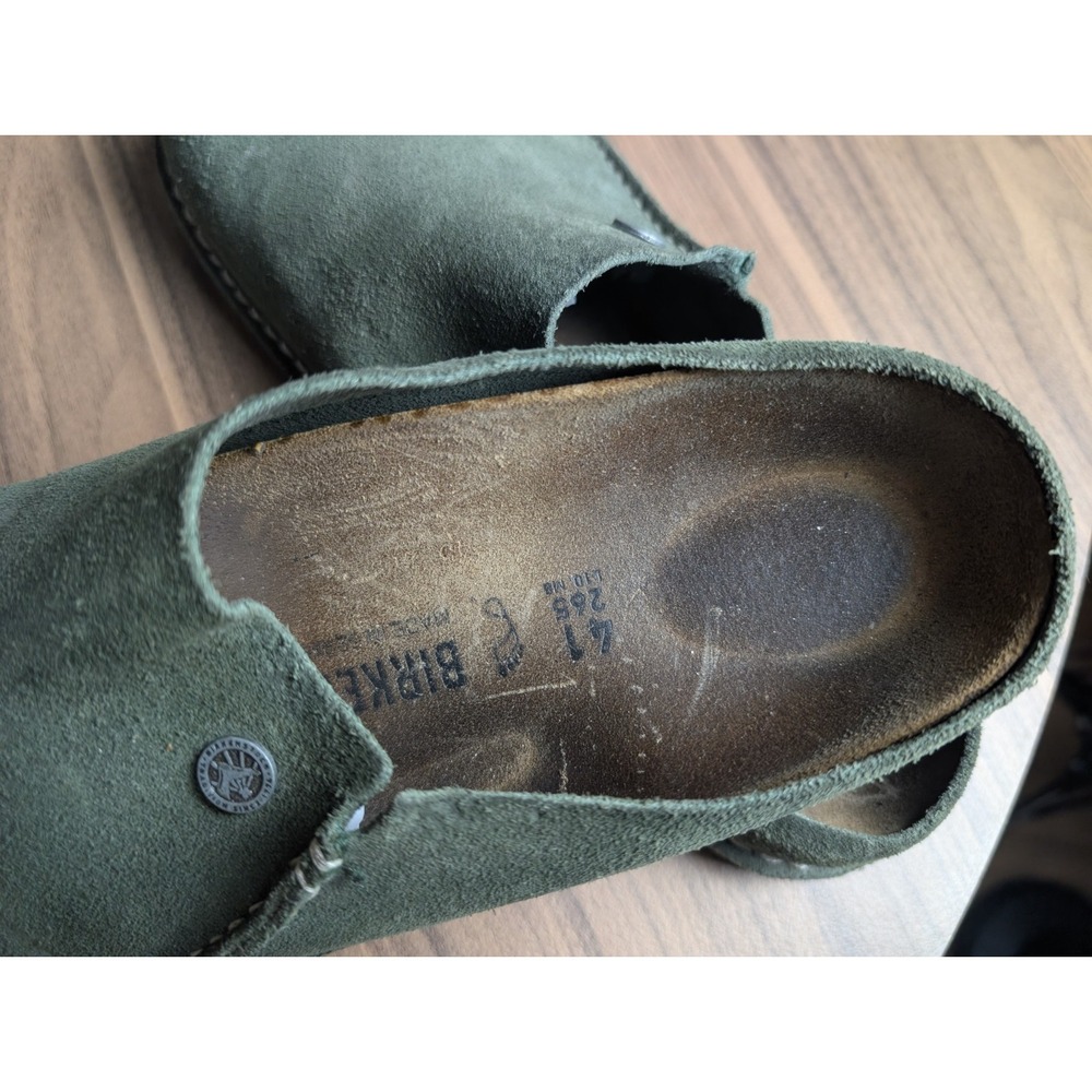 Birkenstock Boston Clogs Green Suede Leather Slip On Shoes EU41 US Women 10 Men8 - Picture 7 of 8